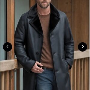 AZUR real leather shearing coat M